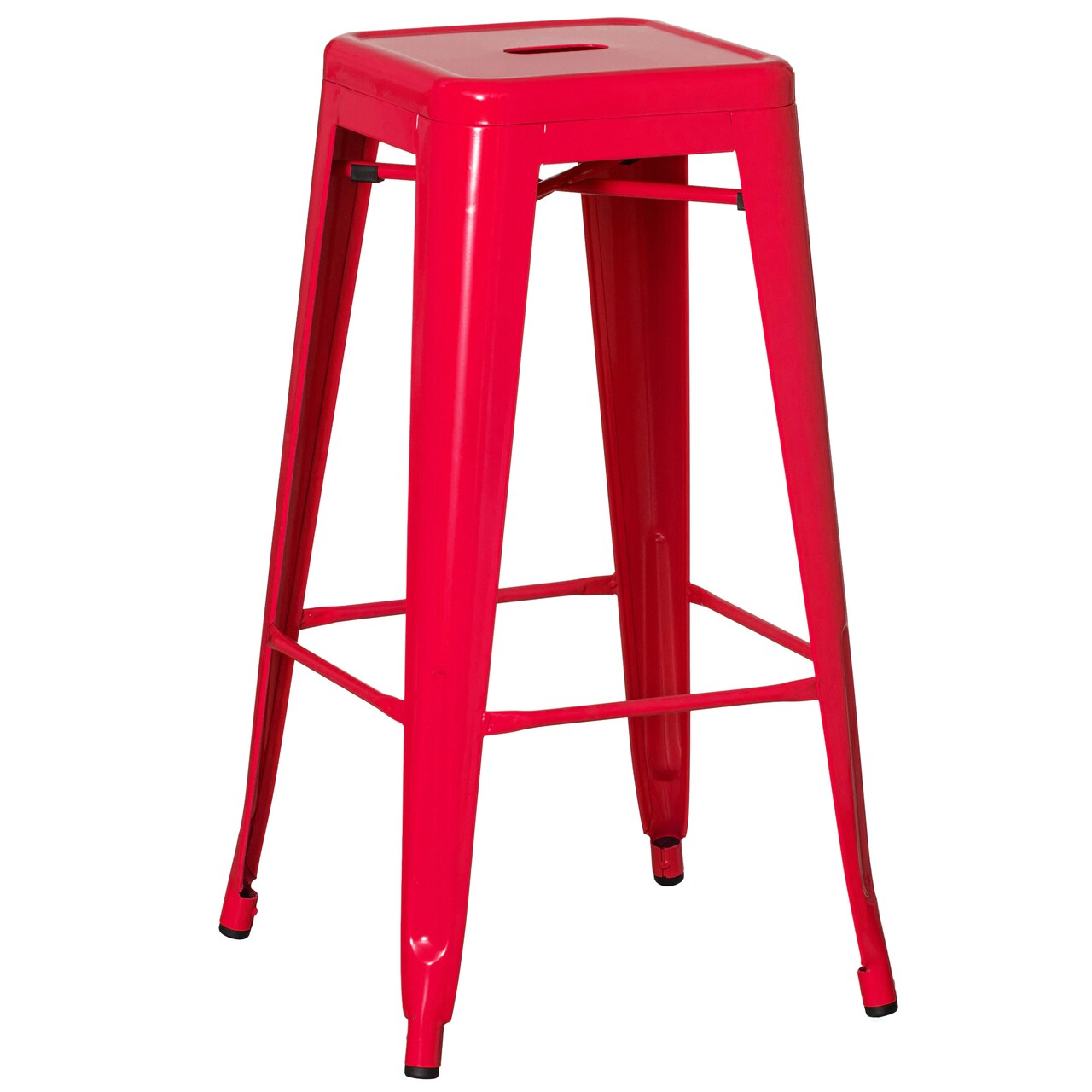 Basicwise 30-inch Backless Metal Bar Stool Stackable Heavy-Duty Counter-Height Chair for Home Bars Patios Kitchen Islands Cafes Restaurants Bistros and Dining Areas for Indoor & Outdoor Use